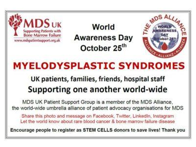 MDS Awareness Day 2016 – Tuesday 25th October