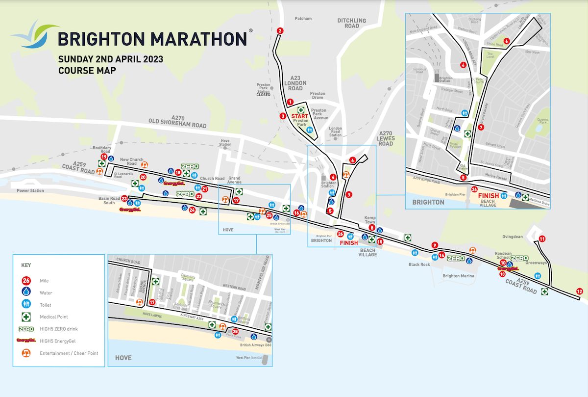 Brighton Marathon route 2023